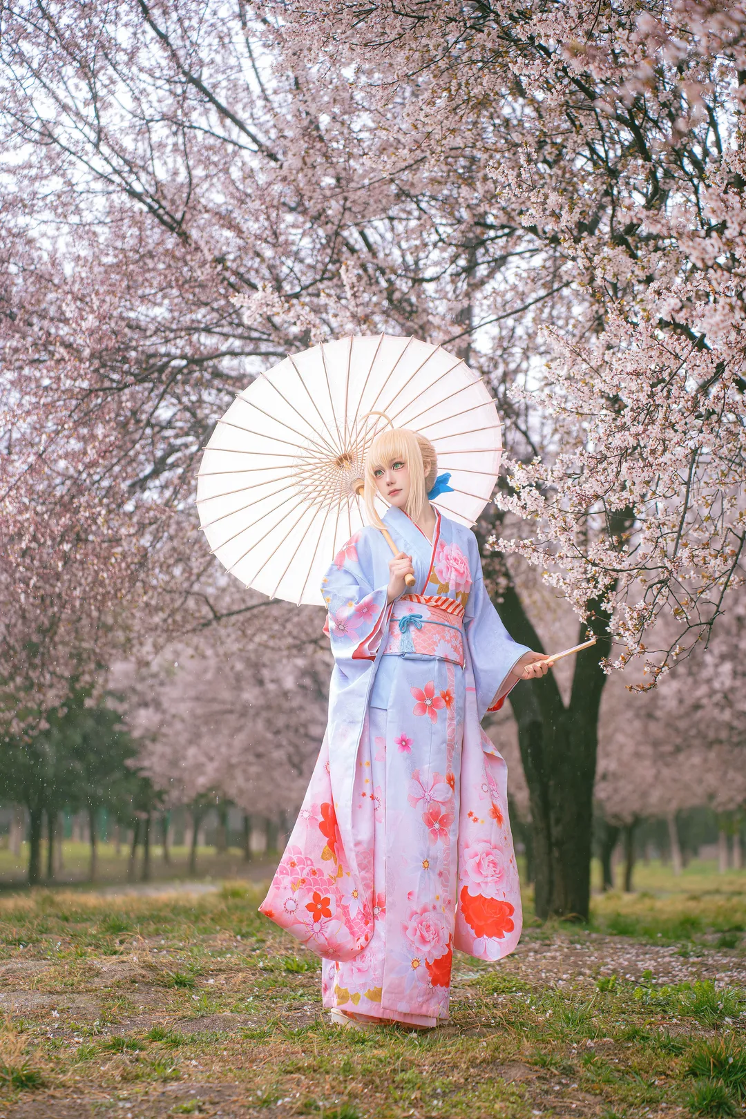 アルトリア コスプレ, フェイト, コスプレシェア, 着物写真, 雨桜 - 7枚目