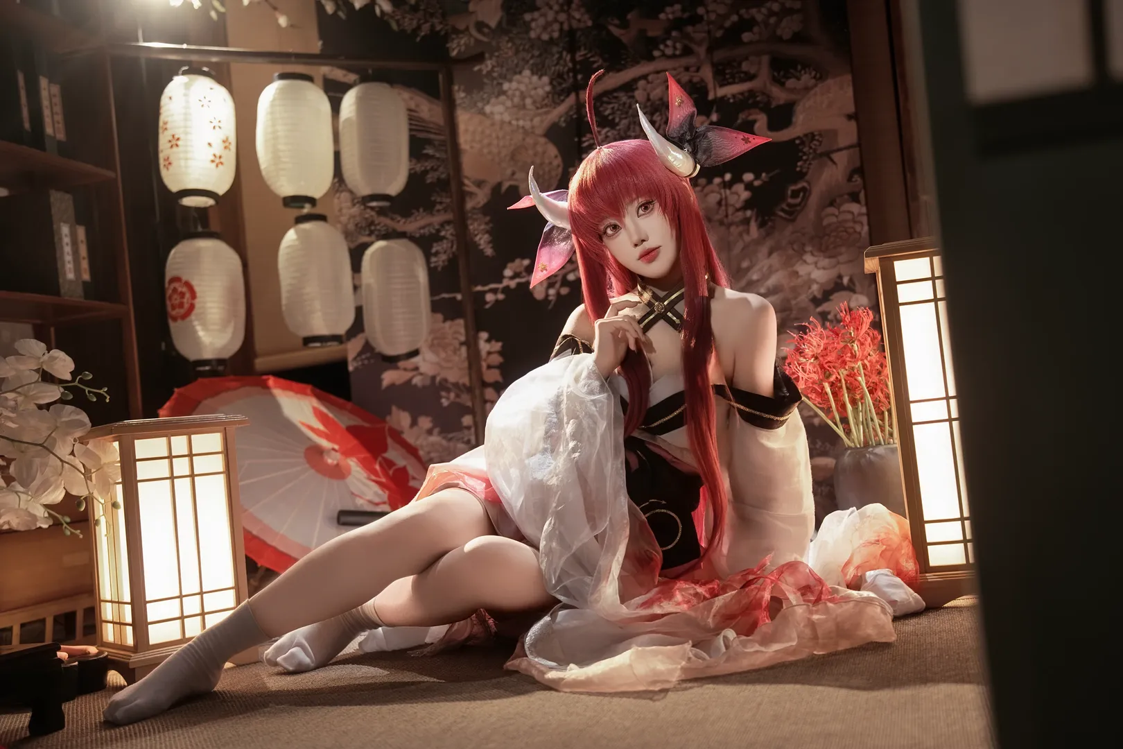 和风cosplay, 二次元写真, 红发cos, 约会大作战, 五河琴里cos