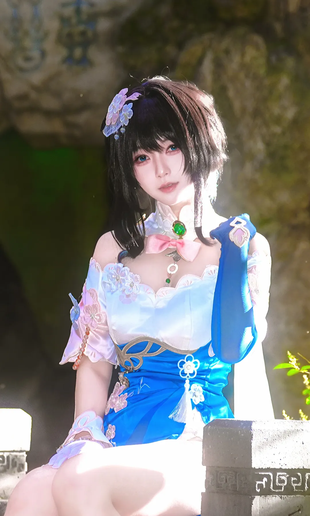 Ancient style photography, Honkai: Star Rail, Ruan Mei cosplay, Outdoor cosplay, Cosplay outfit