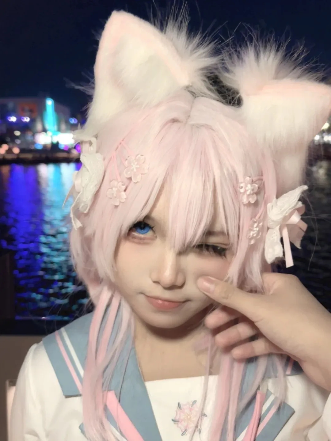 崩坏星穹铁道, 三月七cos, 二次元cos, 猫耳cos, 夜景拍 - 第2张