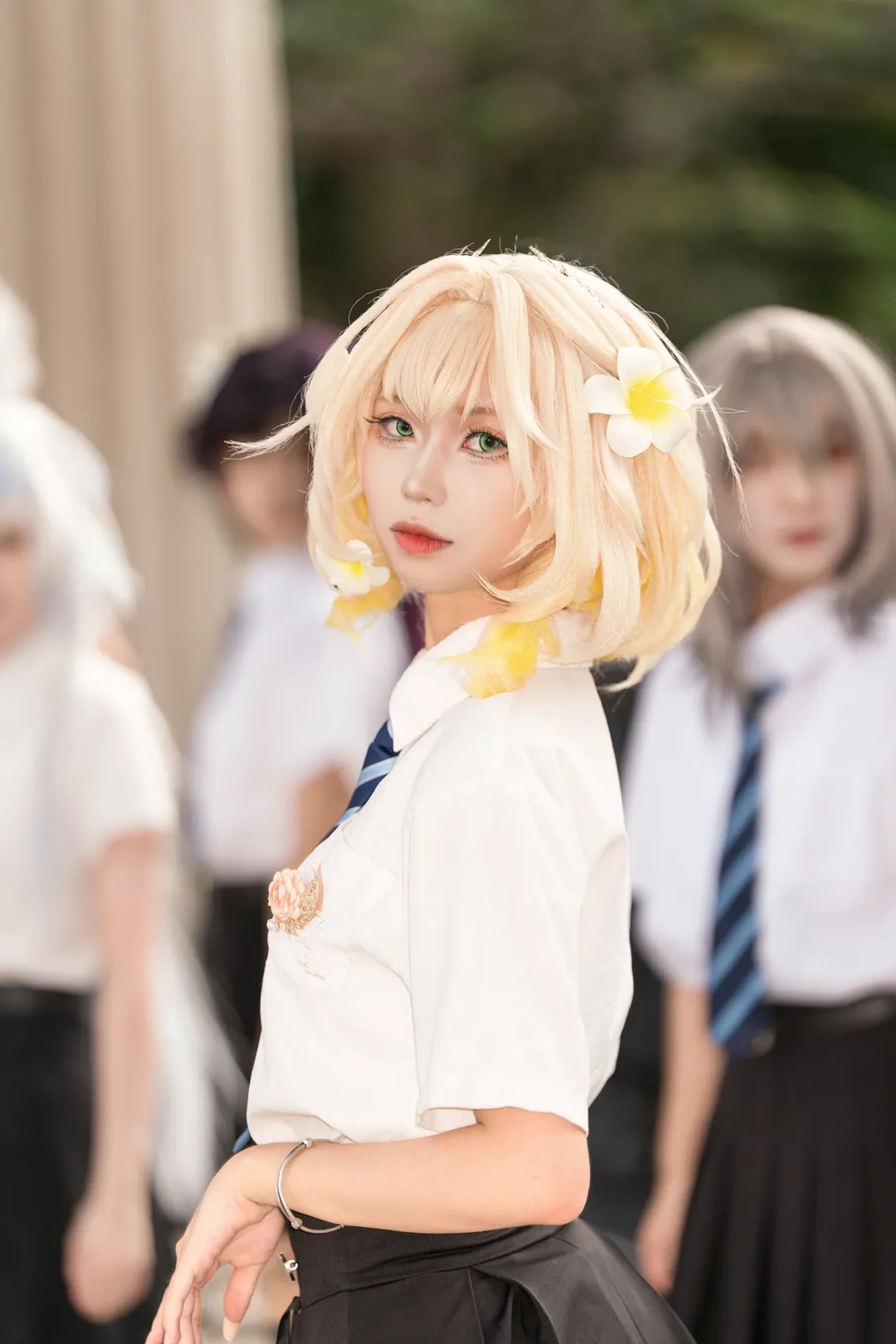 Aglaea Cosplay, Honkai: Star Rail, 2D daily life, Campus style outfit, Fansite photography - Image 3