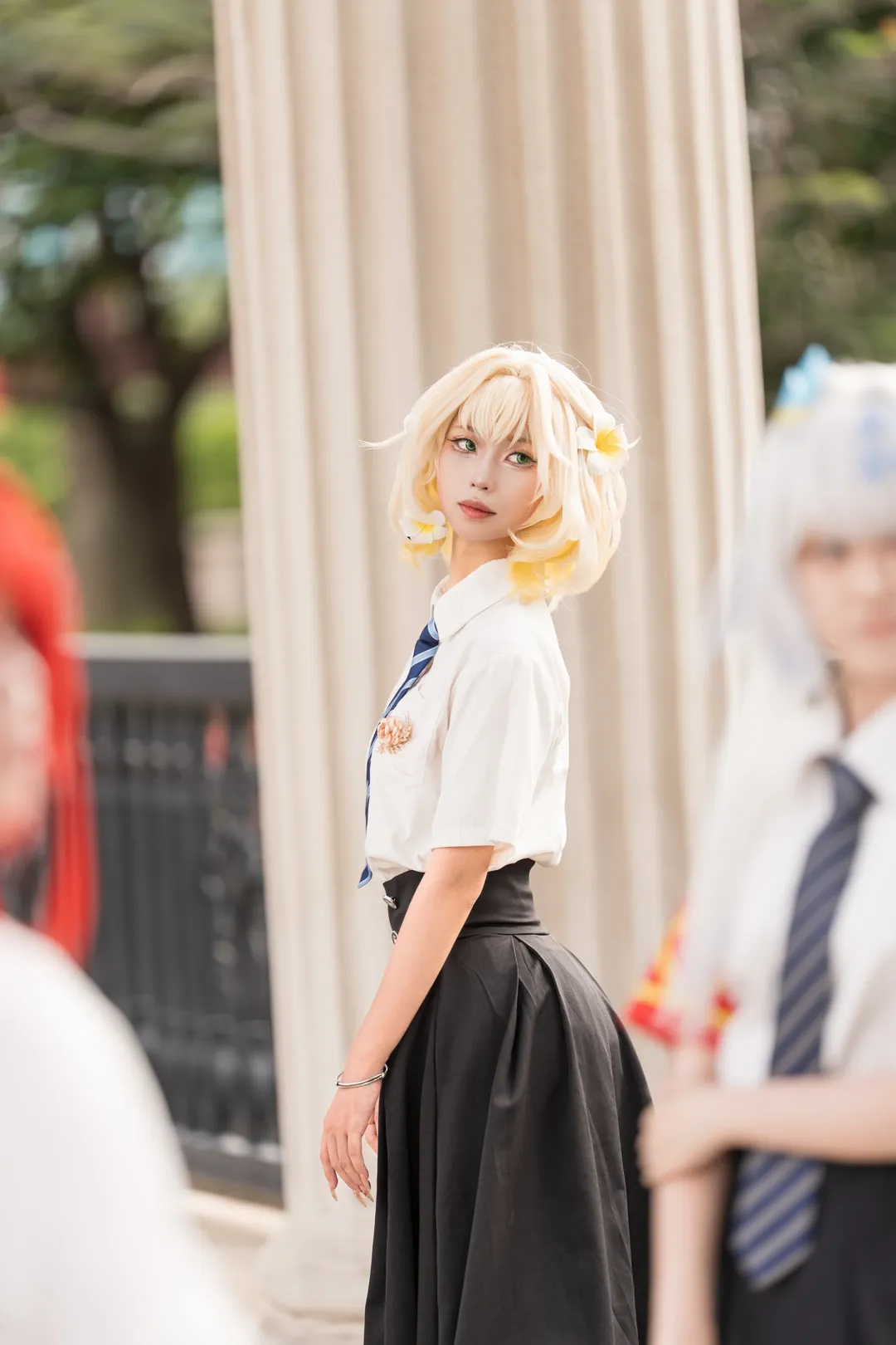 Aglaea Cosplay, Honkai: Star Rail, 2D daily life, Campus style outfit, Fansite photography - Image 4