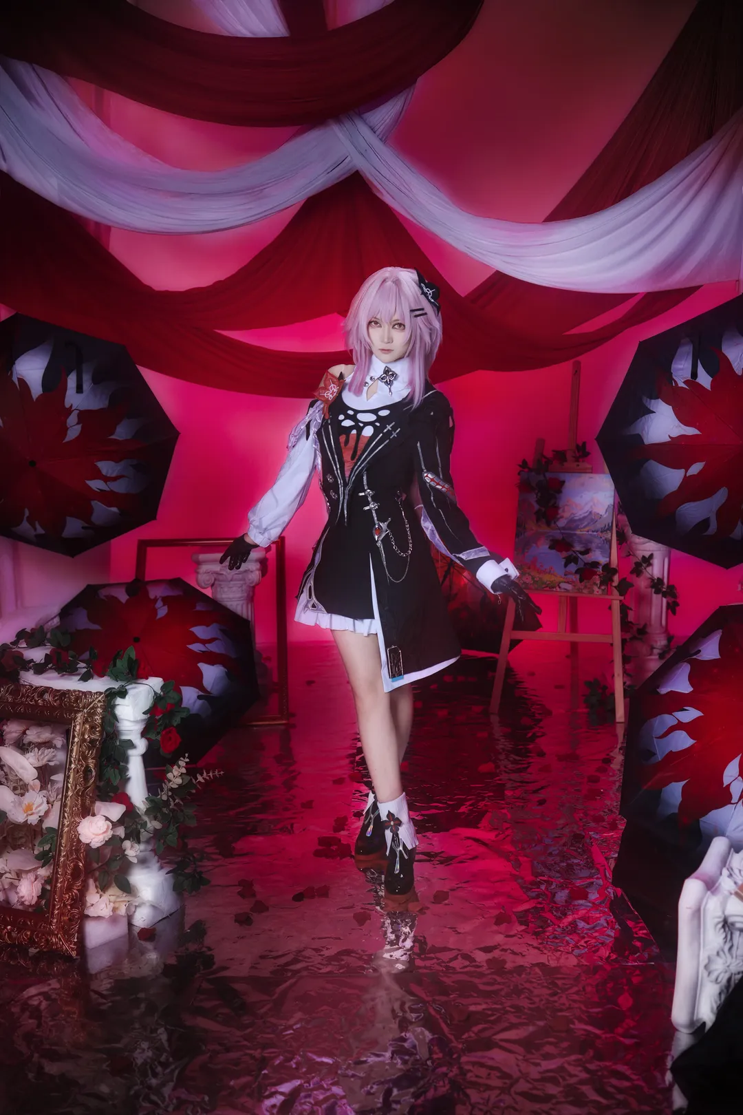 崩坏星穹铁道, 三月七cos, 长夜月, cosplay摄影, 反光水景布景 - 第12张