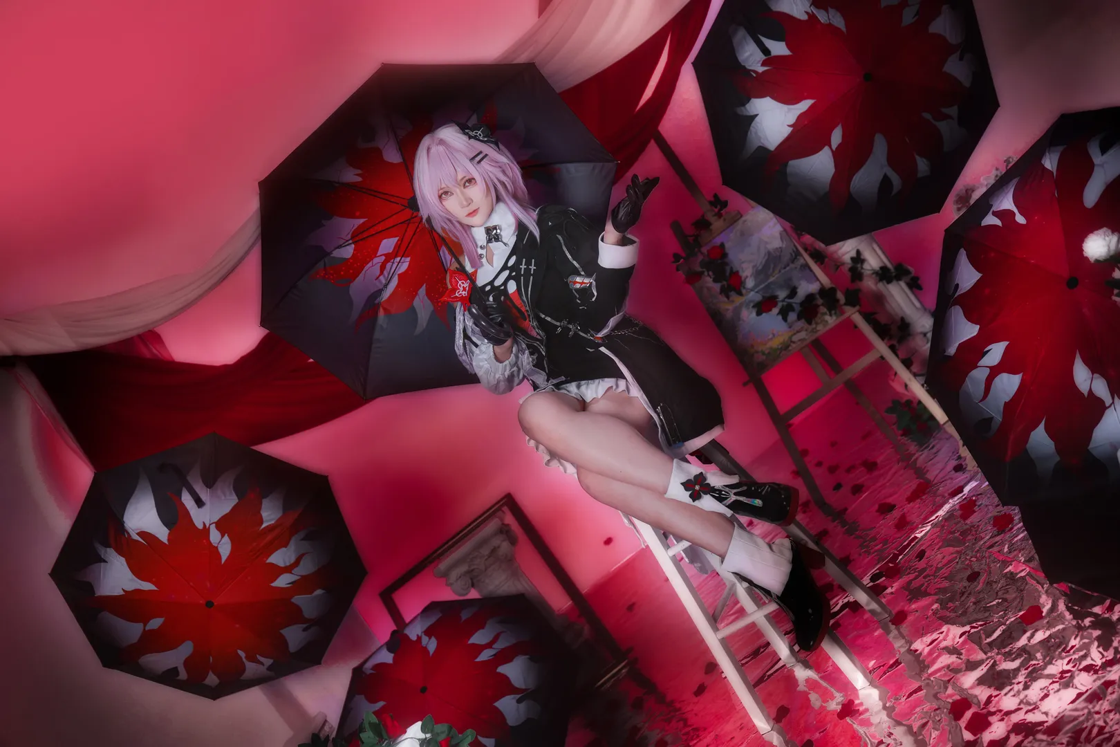 崩坏星穹铁道, 三月七cos, 长夜月, cosplay摄影, 反光水景布景 - 第2张