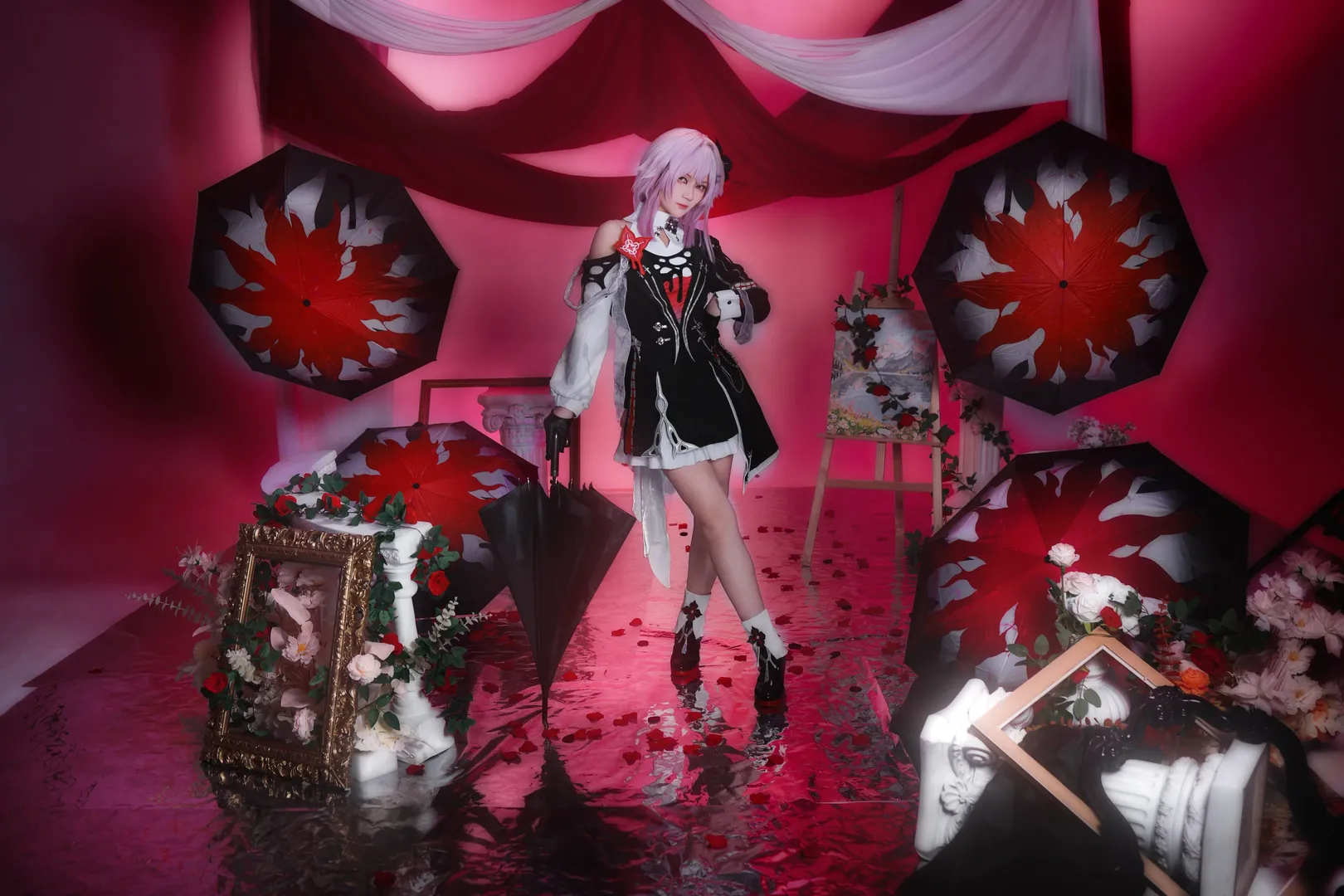 崩坏星穹铁道, 三月七cos, 长夜月, cosplay摄影, 反光水景布景 - 第3张