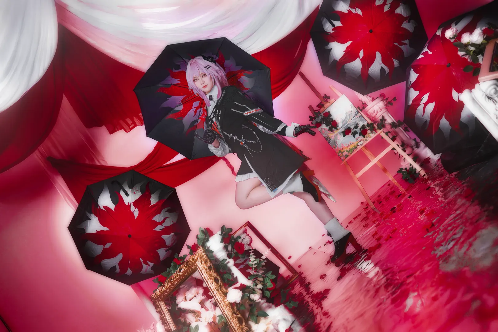 崩坏星穹铁道, 三月七cos, 长夜月, cosplay摄影, 反光水景布景 - 第4张