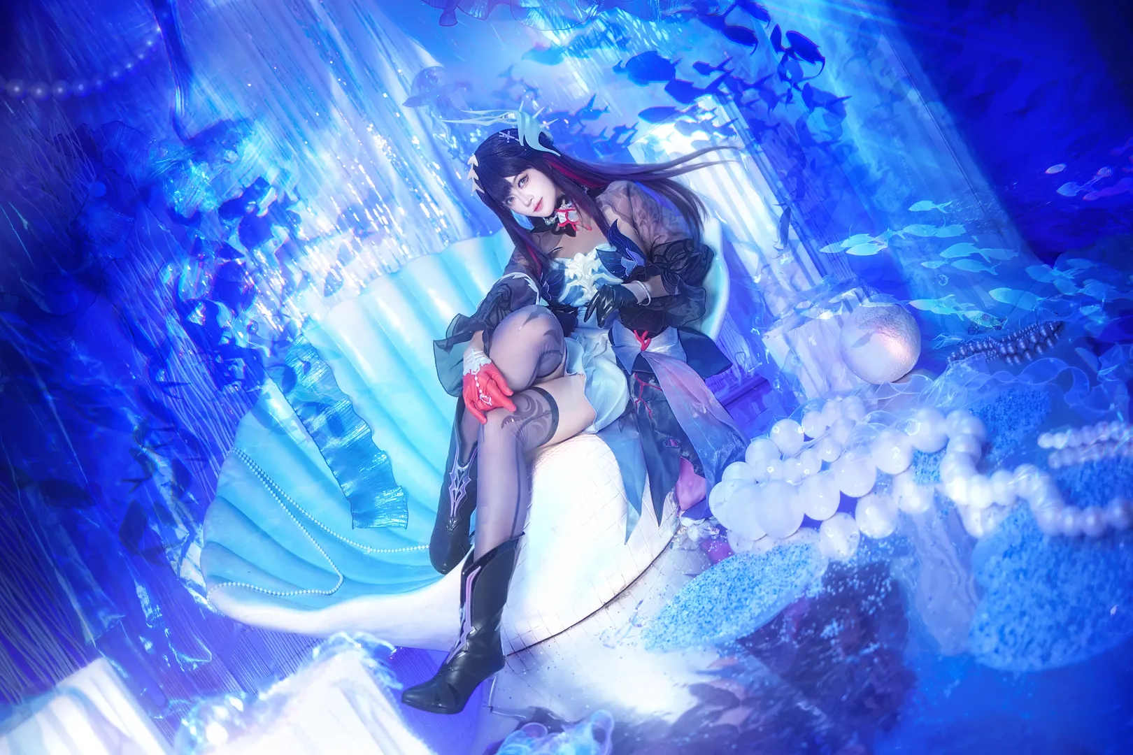 Honkai: Star Rail, Helektra cosplay, Casual cosplay, Real-scene studio photography, Underwater photography