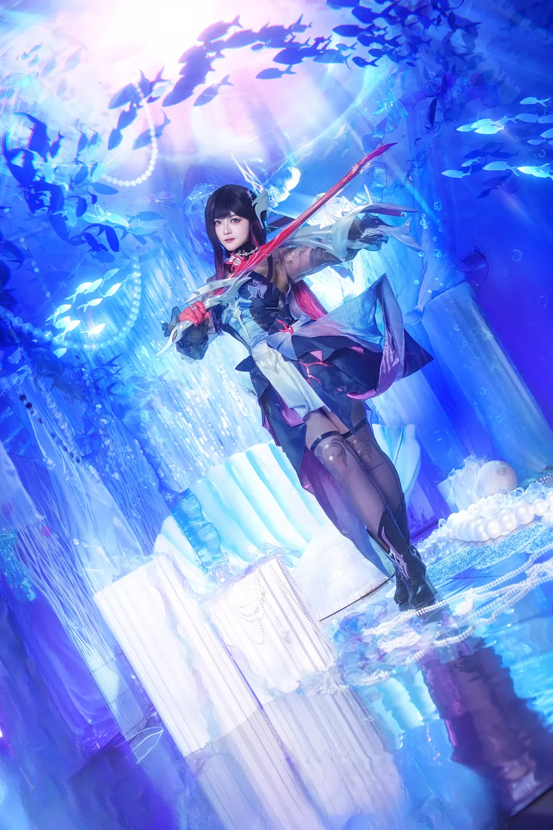 崩坏星穹铁道, 海瑟音cos, cosplay日常, 实景棚拍摄, 水下摄影 - 第6张