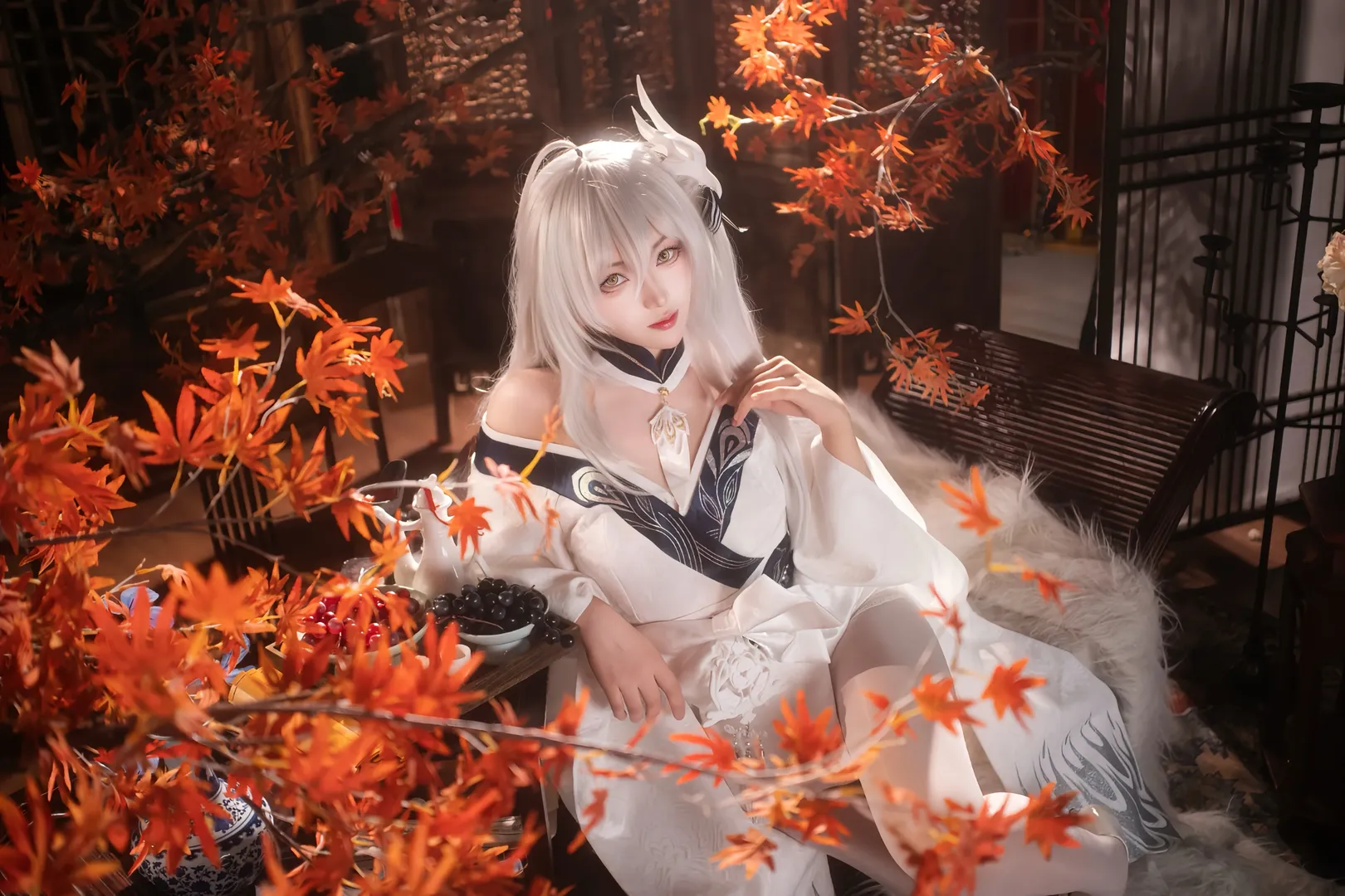 cosplay, 碧蓝航线, 白丝, 古风, 白凤cos - 第2张