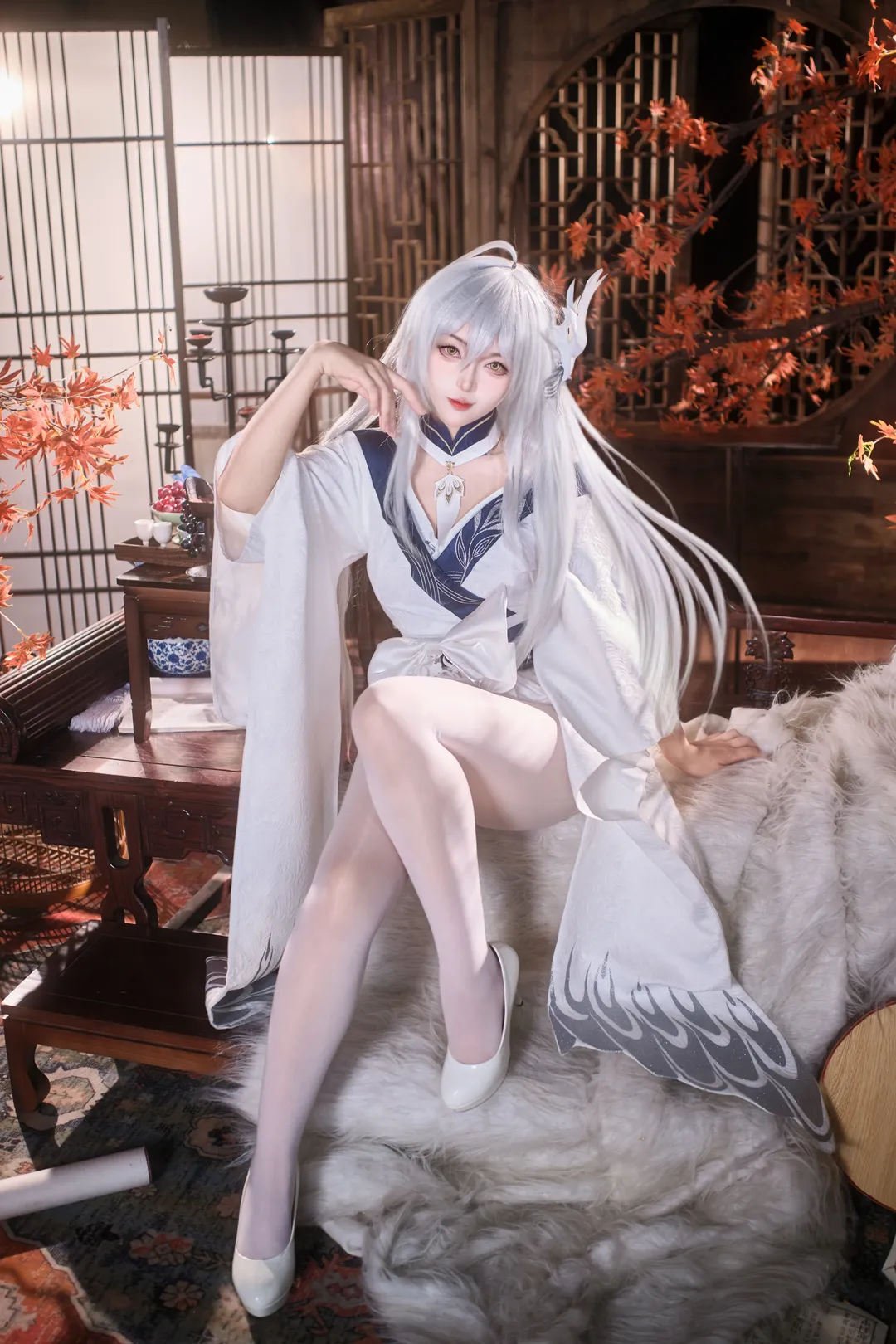 碧蓝航线, 白丝, cosplay分享, 白凤cos, 国风二次元 - 第1张