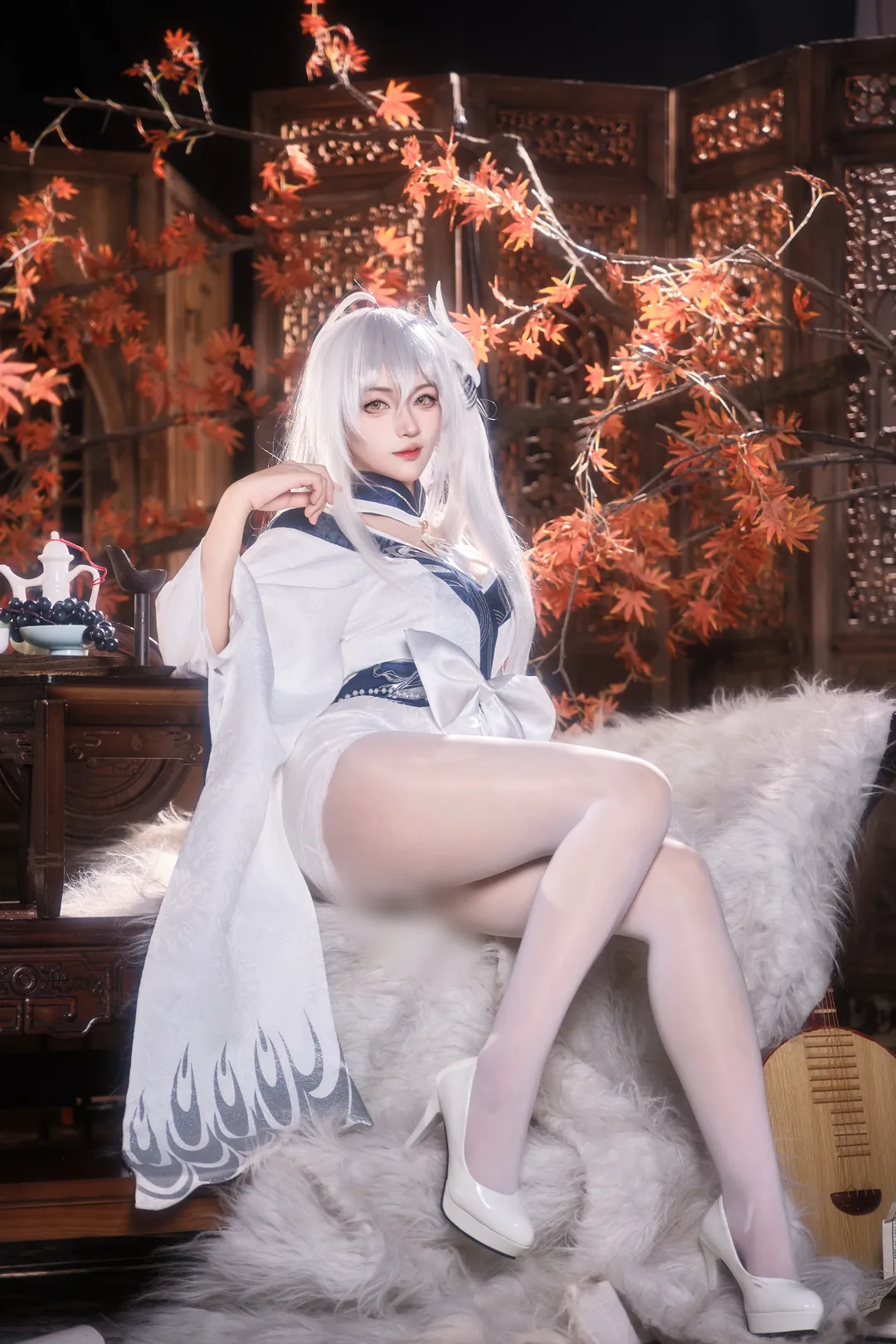 碧蓝航线, 白丝, cosplay分享, 白凤cos, 国风二次元