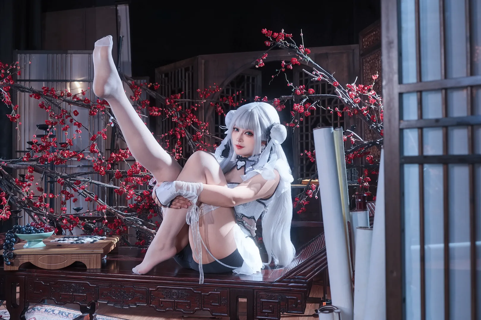 cosplay, 永劫无间, 殷紫萍cos, 国风人像, 白丝双马尾 - 第1张