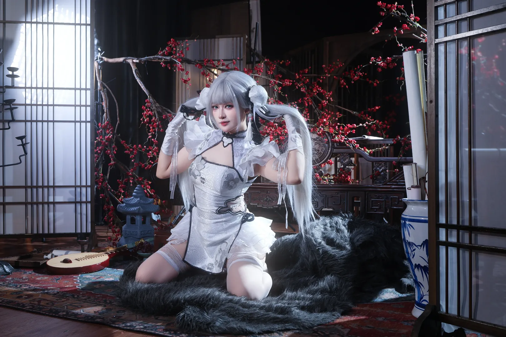 cosplay, 永劫无间, 殷紫萍cos, 国风人像, 白丝双马尾 - 第3张