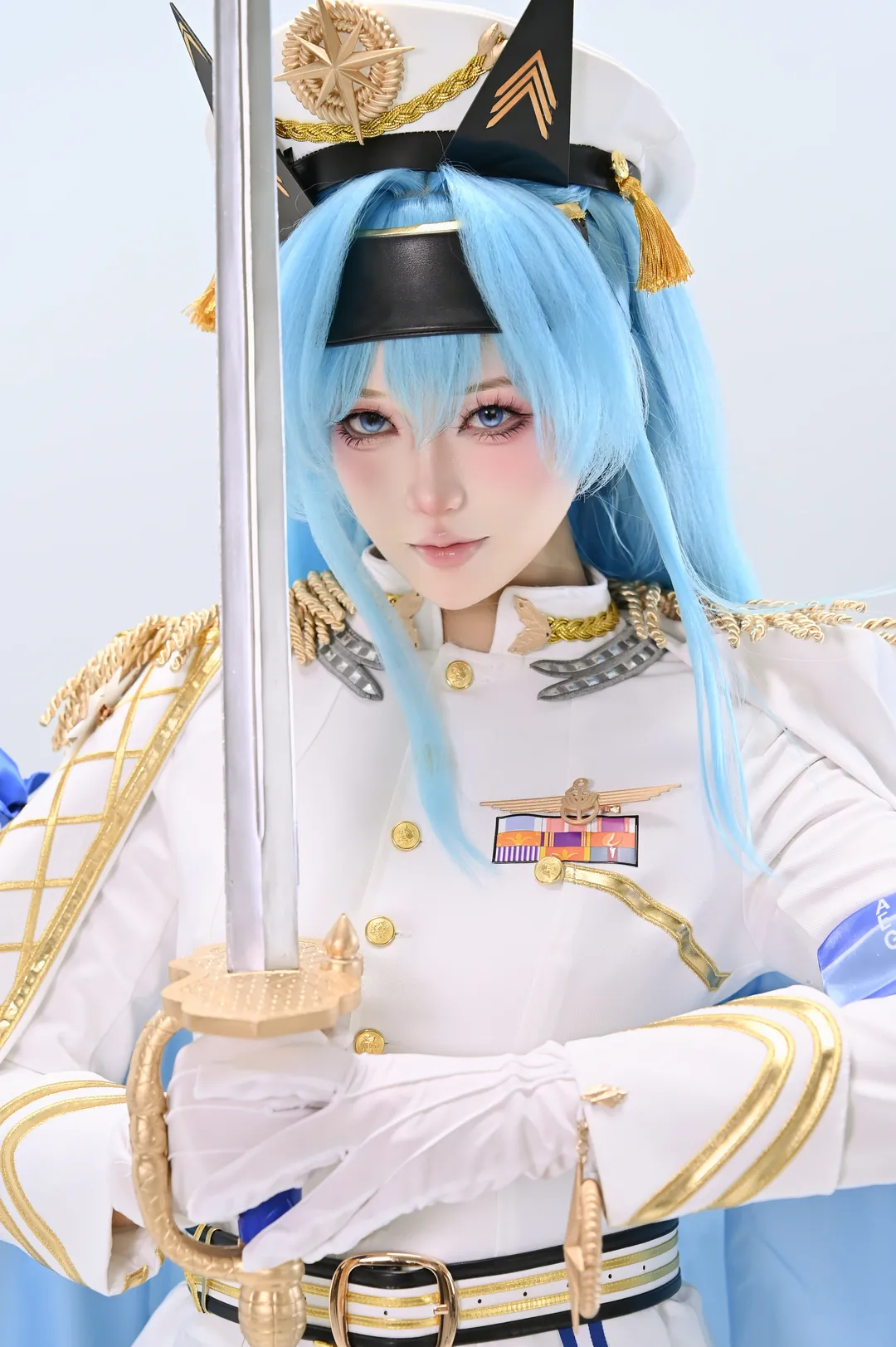 胜利女神妮姬, 漫展场照, 海伦cos, 军装cosplay, 蓝发角色 - 第3张