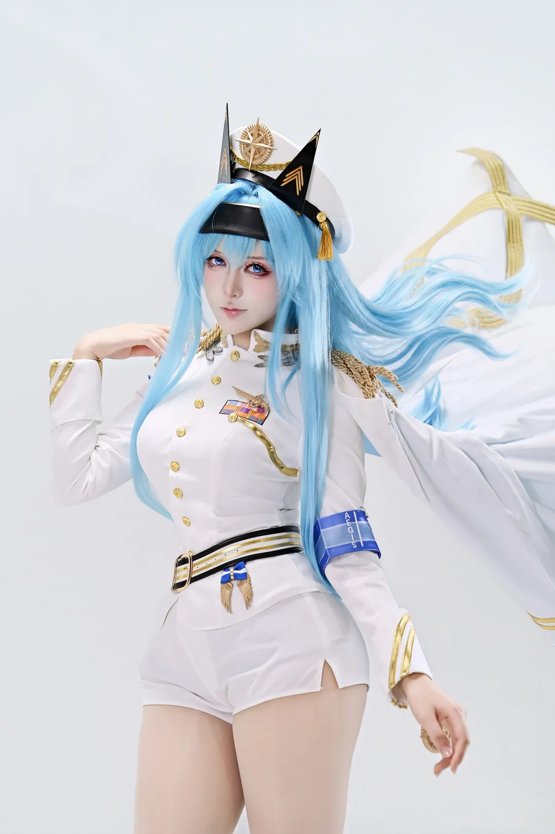 胜利女神妮姬, 漫展场照, 海伦cos, 军装cosplay, 蓝发角色