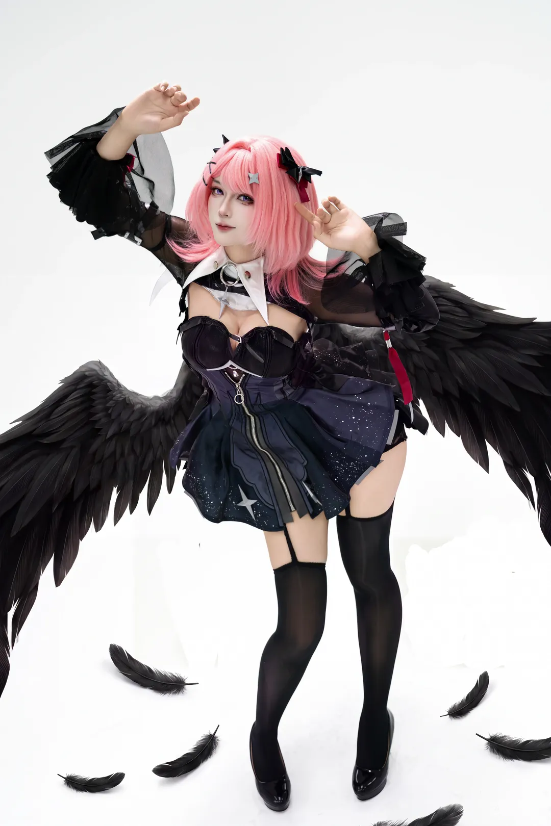 绝区零, cosplay分享, 拉米尔cos, 星空少女, 黑翼羽毛 - 第1张