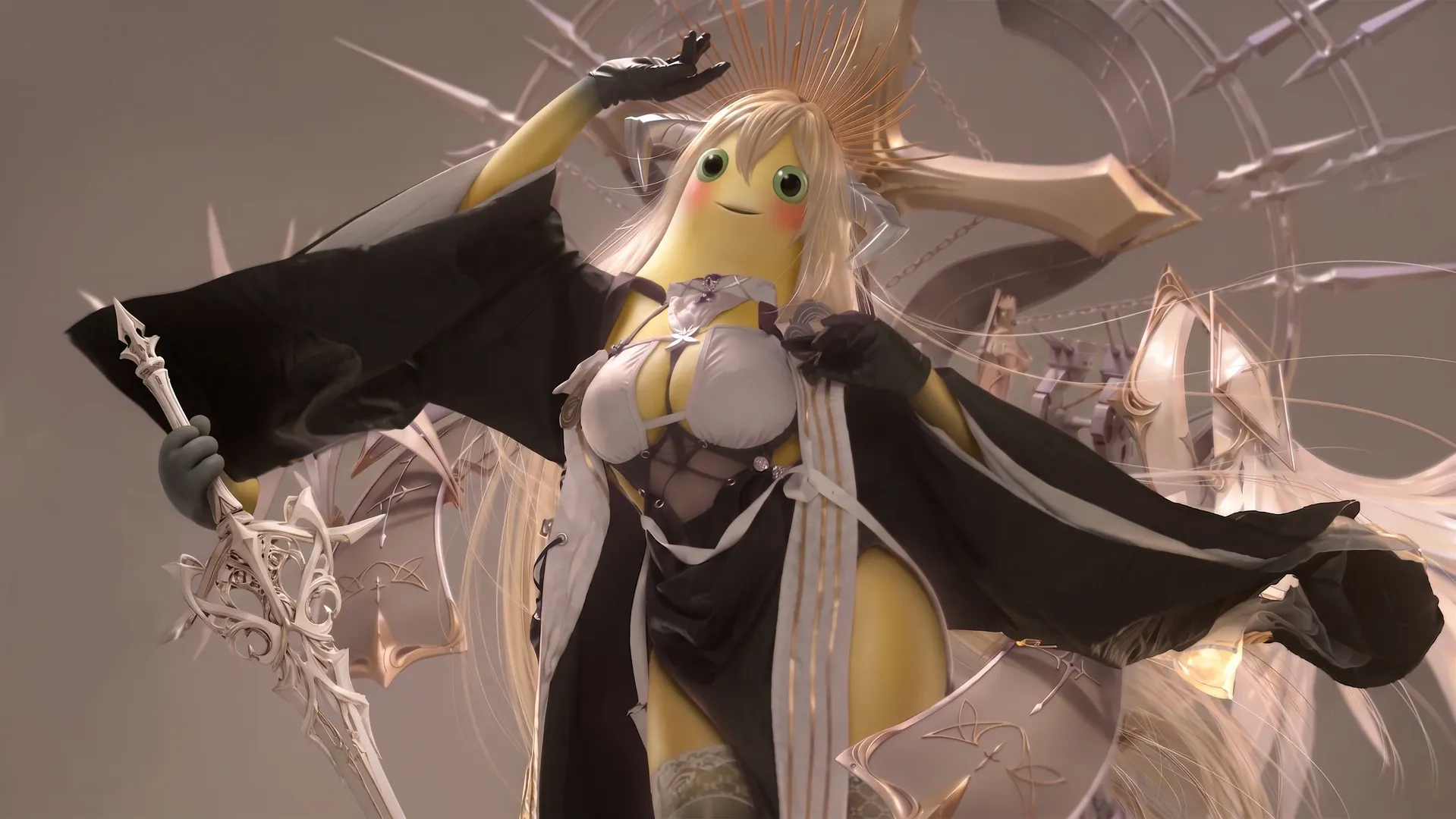 碧蓝航线, 二次元cosplay, 怨仇cos, 白丝穿搭, 金发妆容 - 第2张