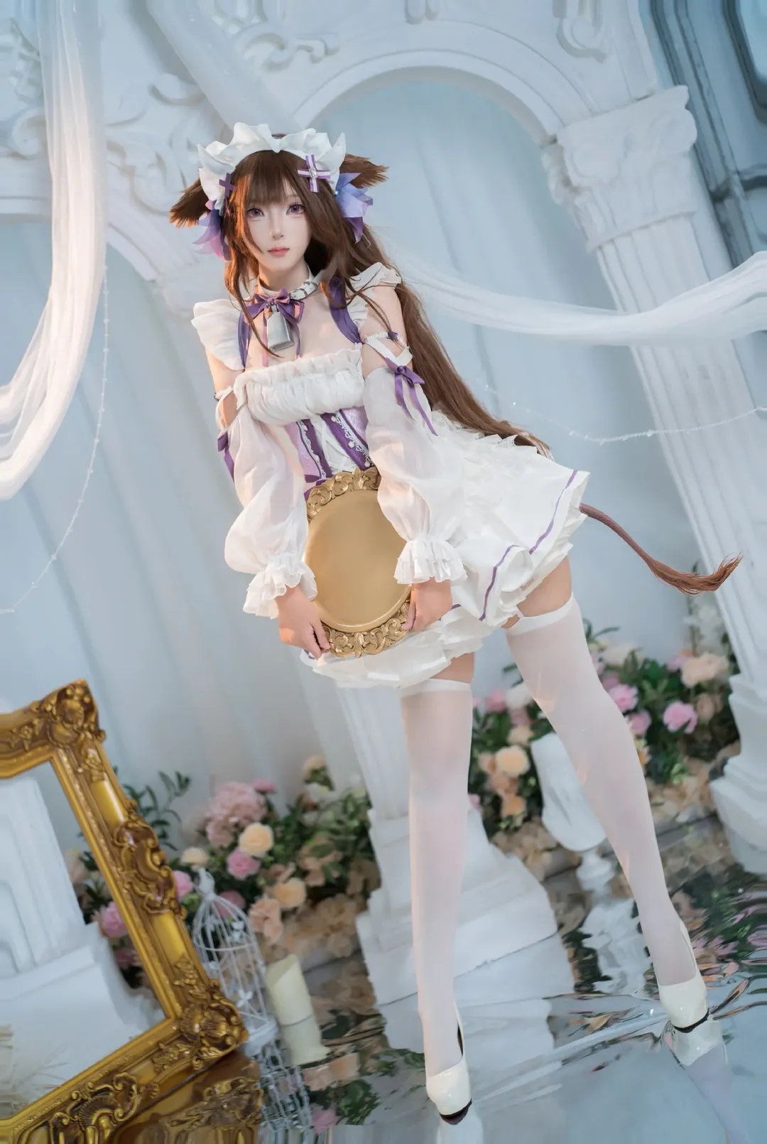 碧蓝航线, 樫野cos, 女仆装cos, 白丝高跟鞋, 兽尾萌妹 - 第2张