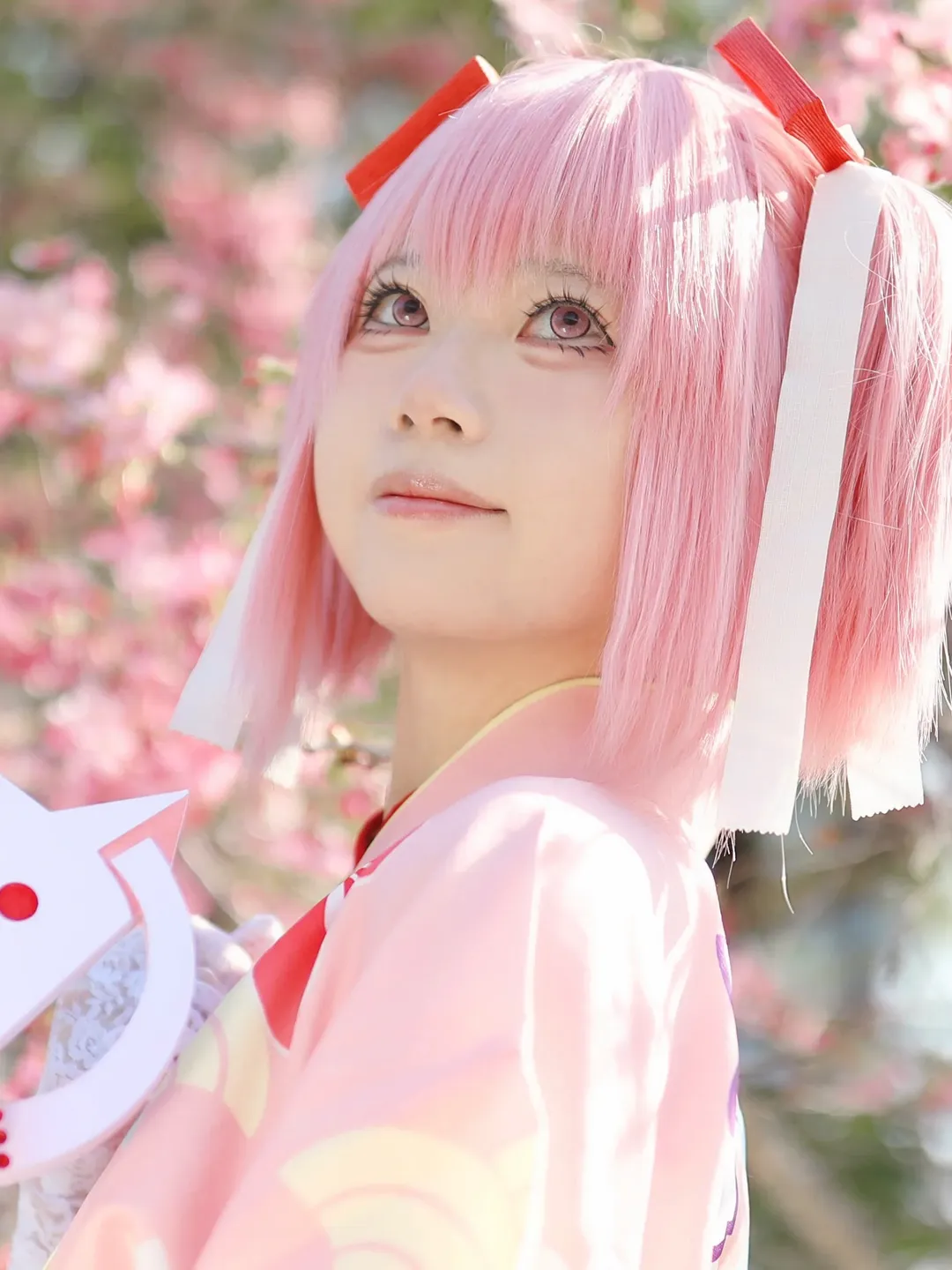 二次元少女, 鹿目圆cos, 魔法少女小圆, 春日樱花写真, 和服cosplay - 第1张