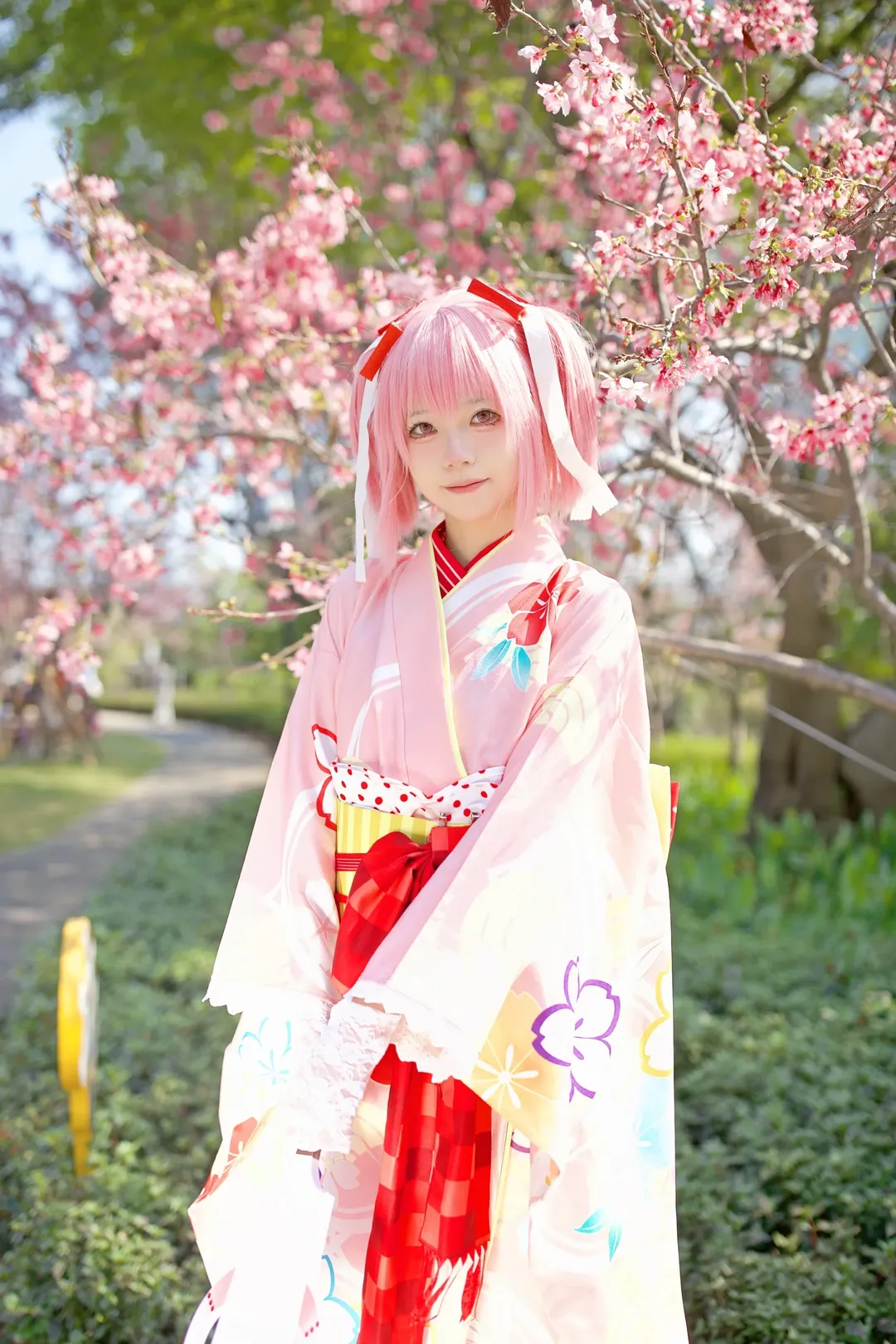 二次元少女, 鹿目圆cos, 魔法少女小圆, 春日樱花写真, 和服cosplay - 第4张