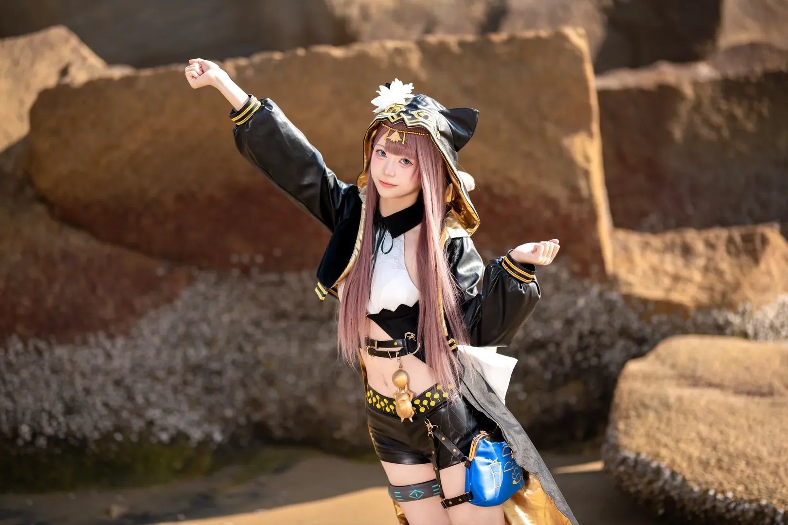 户外摄影, 明日方舟, cosplay正片, 佩佩cos, 黑金穿搭
