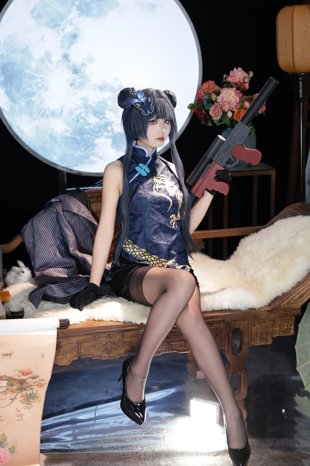 蔚蓝档案, 游戏角色扮演, 棚拍cosplay, 门主大人cos, 古风改良旗袍