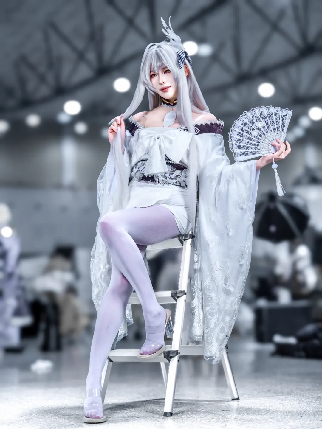 cosplay, 漫展摄影, 白丝穿搭, 白凤cos, 和风造型