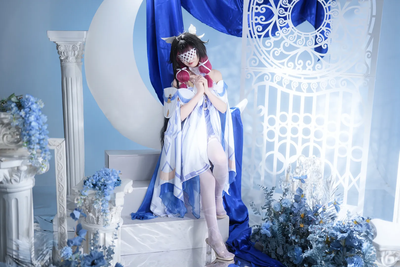 原神, コロンビーナ コスプレ, コスプレ, 少女, 白ストッキング - 2枚目