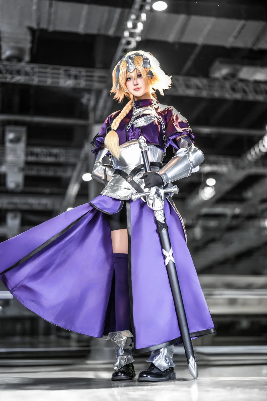 角色扮演, 漫展摄影, 贞德cosplay, 紫色铠甲, 银甲骑士