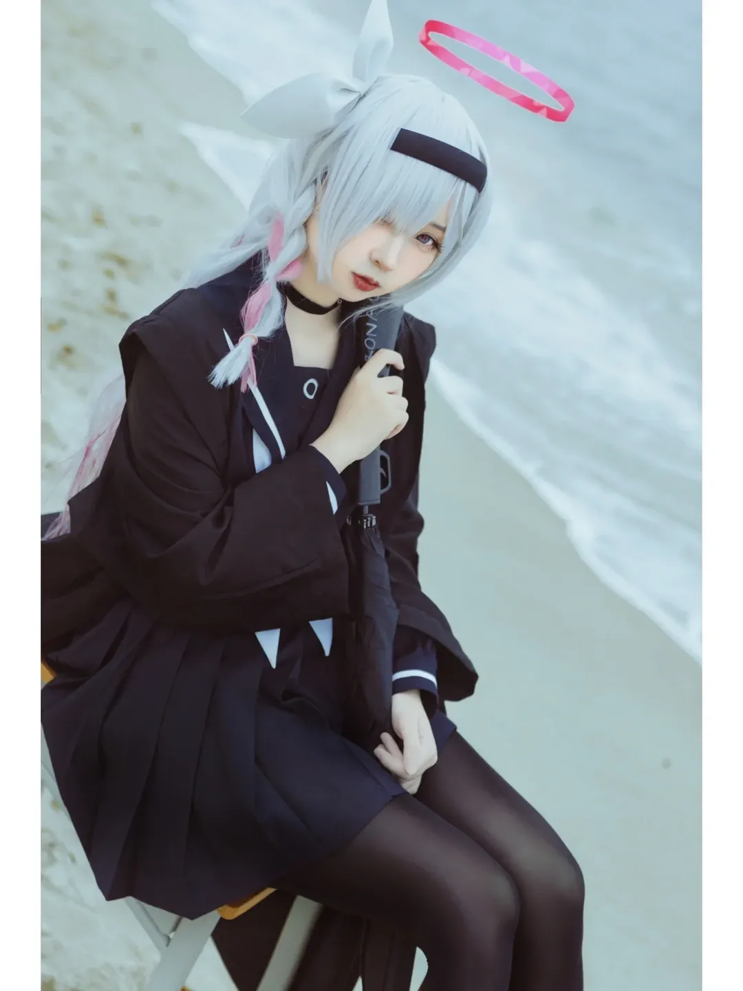 ブルーアーカイブ, プラナ コスプレ, コスプレ撮影, 海辺のロケ, セーラー服コーデ - 3枚目