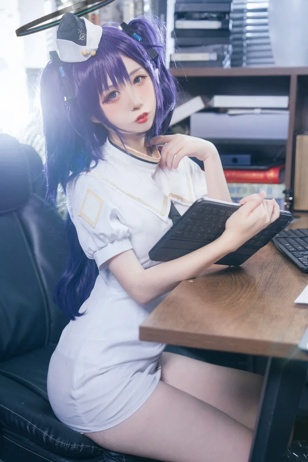 蔚蓝档案, 早濑优香cos, cosplay摄影, 二次元日常, 白裙制服 - 第1张