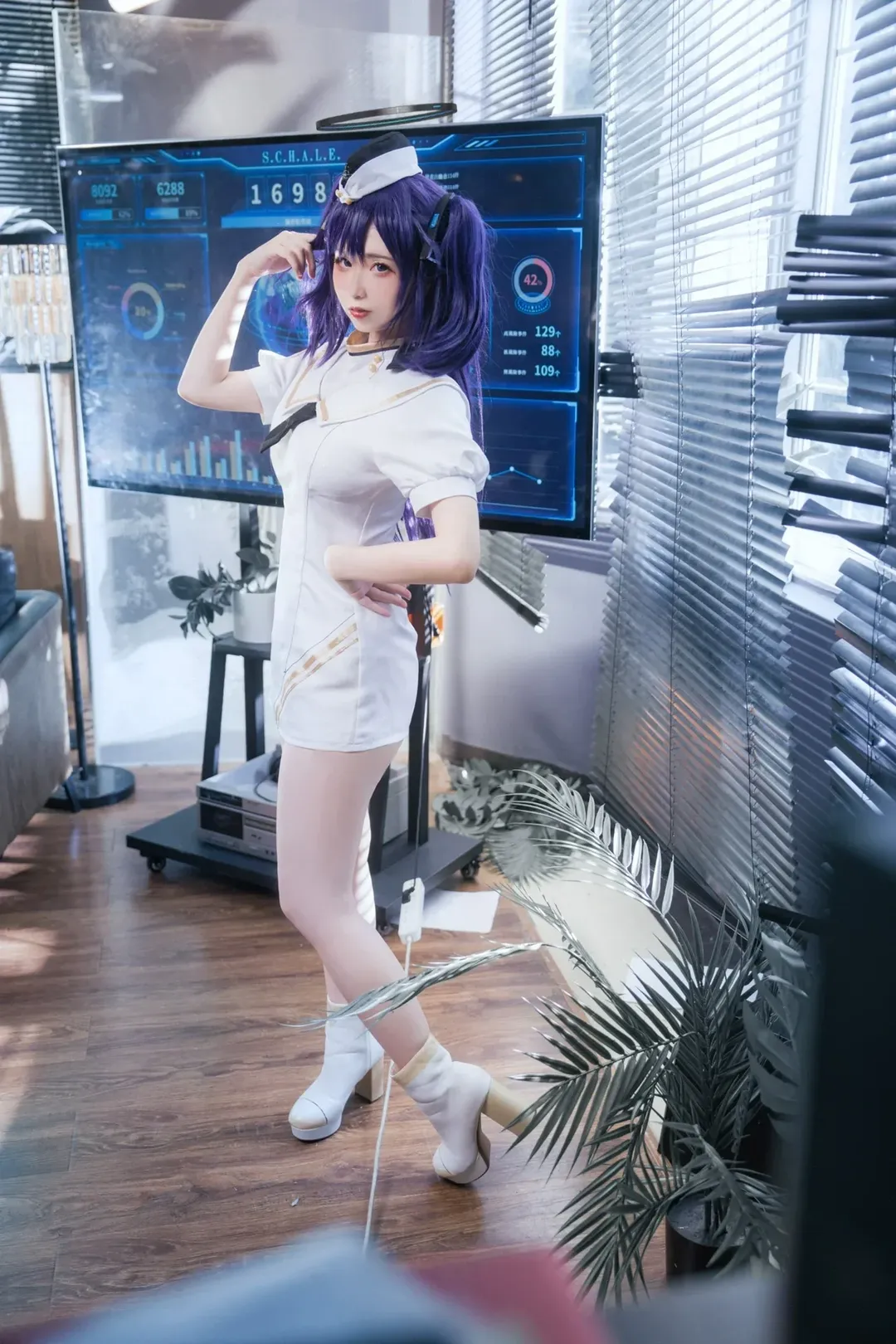蔚蓝档案, 早濑优香cos, cosplay摄影, 二次元日常, 白裙制服 - 第3张
