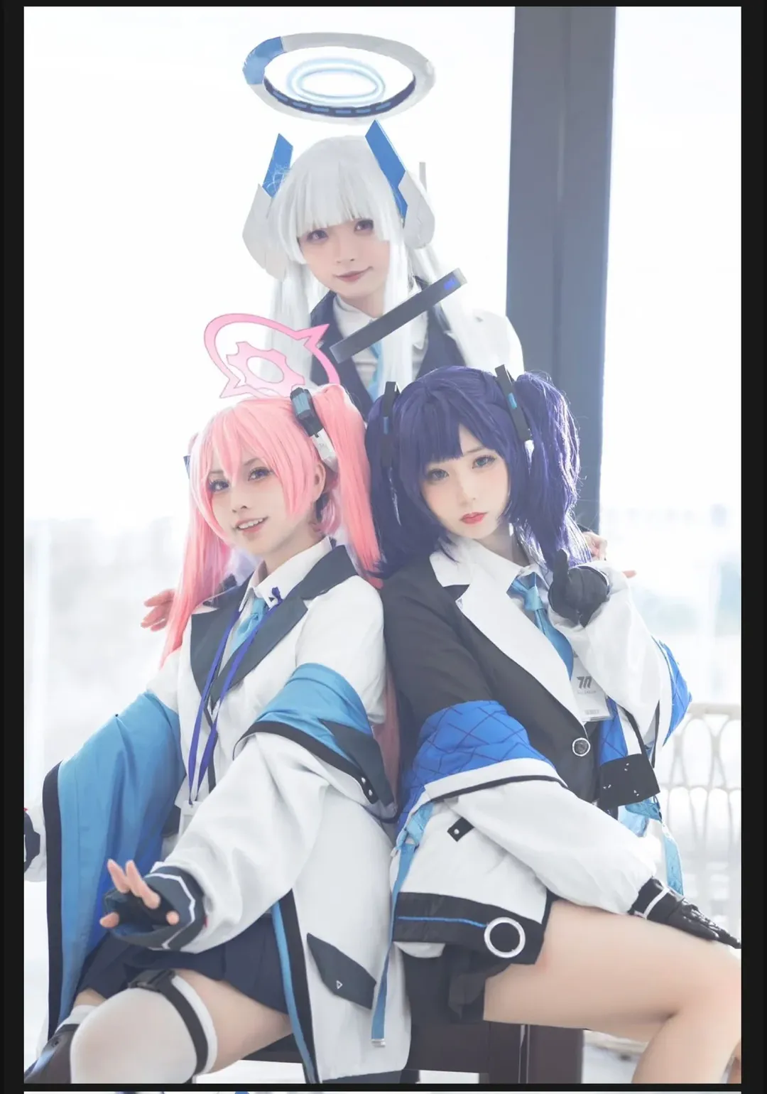 蔚蓝档案, 优香cos, 外拍日常, 三人组cosplay, 科技学院风