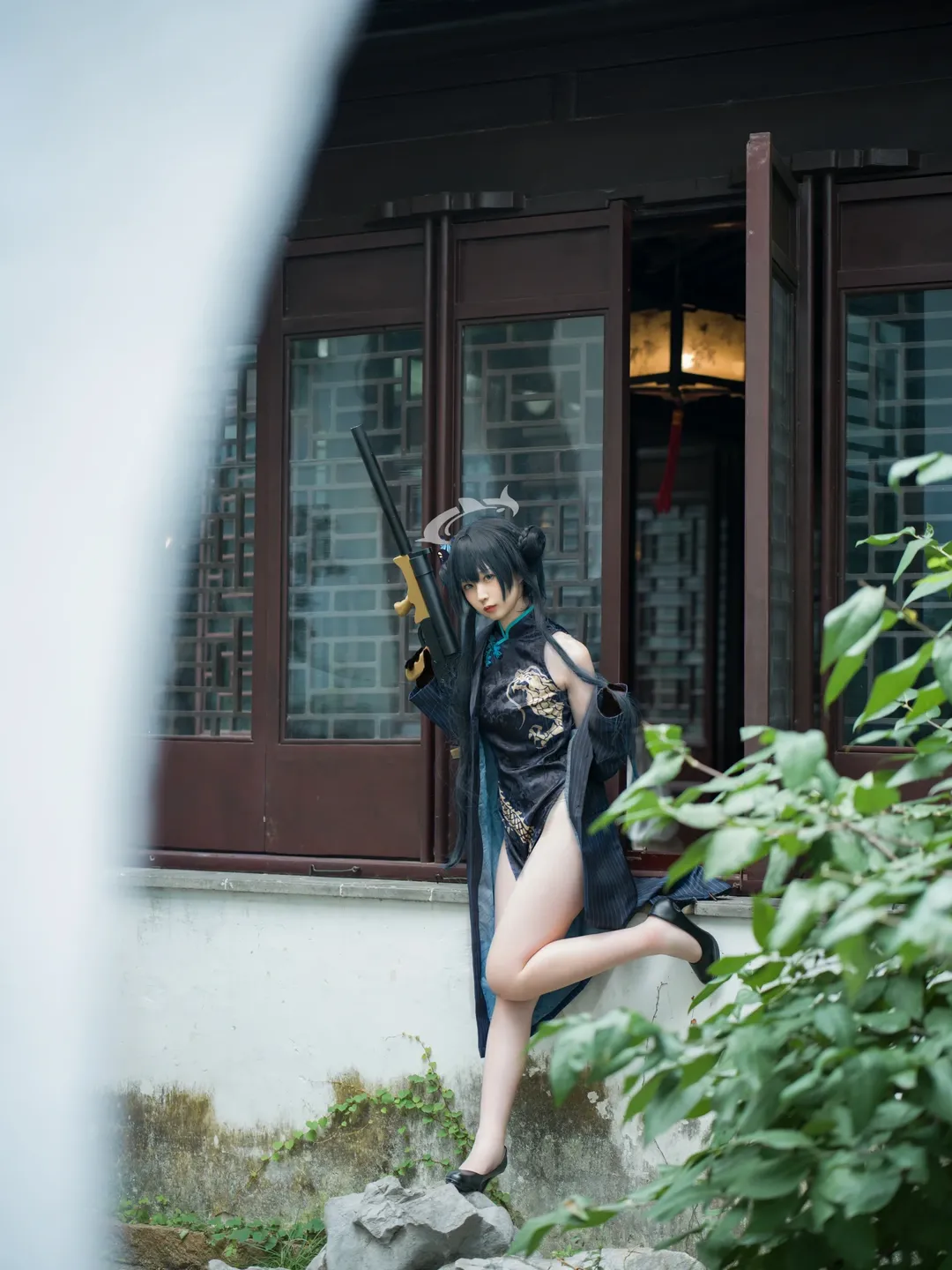 二次元撮影, ブルーアーカイブ, チャイナドレス コスプレ, 古風な建築, キサキ コスプレ - 2枚目