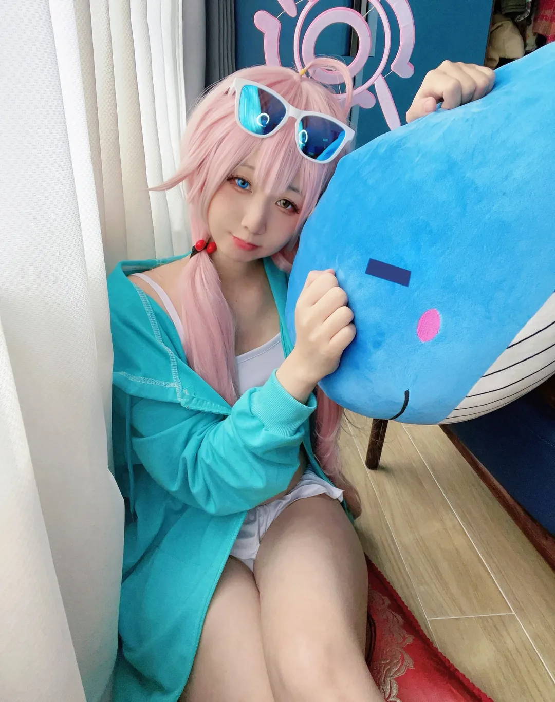 ブルーアーカイブ, ピンクのウィッグ, コスプレコーディネート, 水着ホシノコスプレ, 寒中水泳写真 - 1枚目