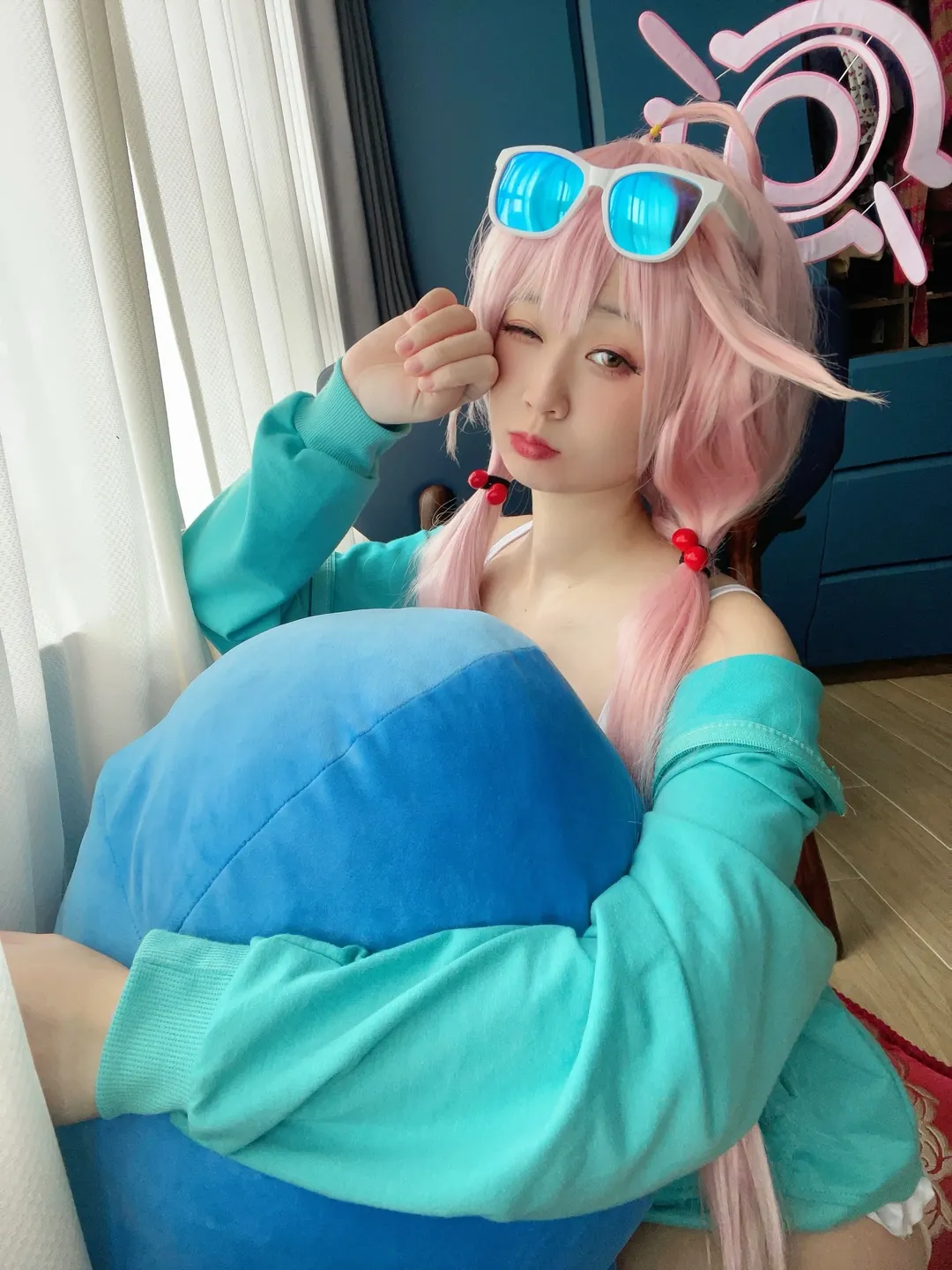 ブルーアーカイブ, ピンクのウィッグ, コスプレコーディネート, 水着ホシノコスプレ, 寒中水泳写真 - 2枚目