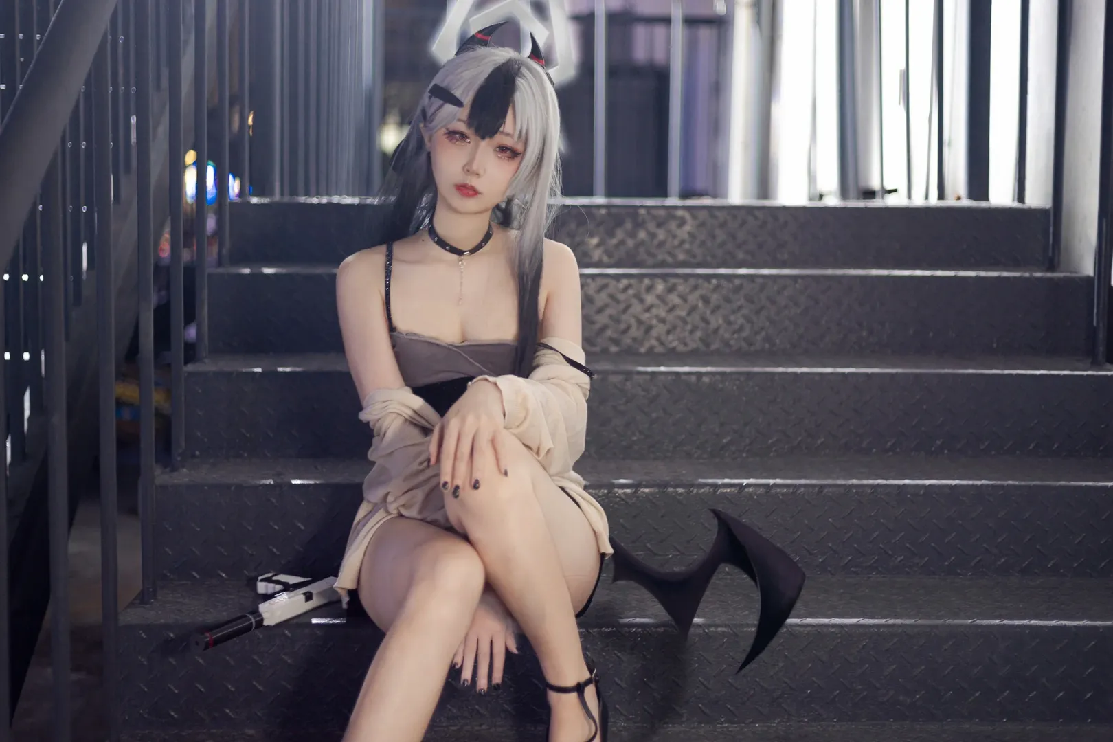 蔚蓝档案, 鬼方佳代子cos, cosplay摄影, 二次元穿搭, 夜景氛围 - 第1张