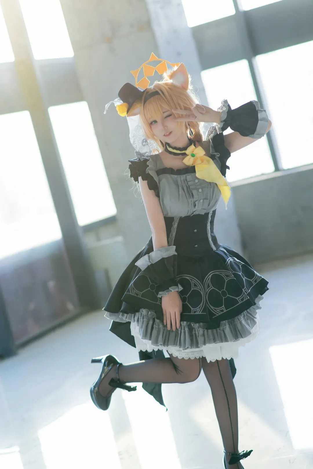 蔚蓝档案, 广州cosplay, 玛丽cos, 逆光氛围感, 金发兽耳cos