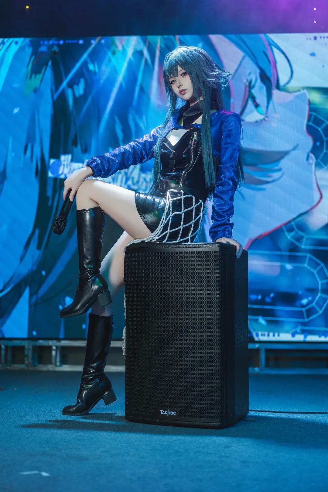 角色扮演, 舞台摄影, 学园偶像大师, 蓝色系cosplay, 月村手逑cos