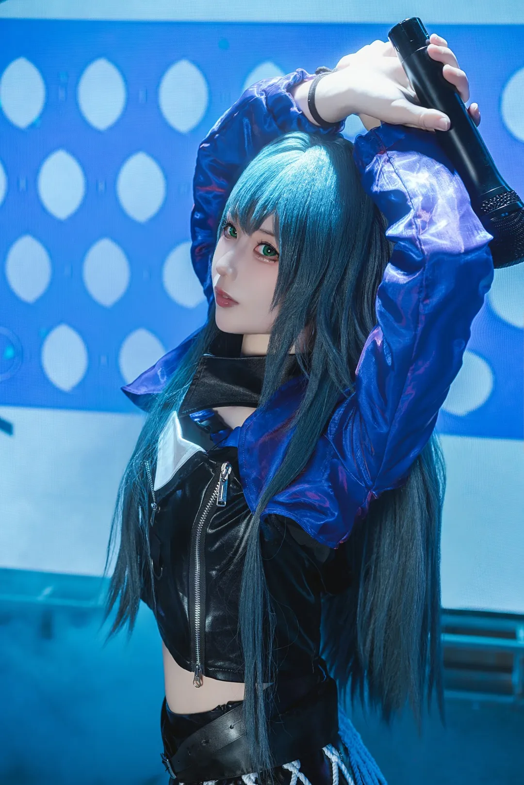 角色扮演, 舞台摄影, 学园偶像大师, 蓝色系cosplay, 月村手逑cos - 第2张
