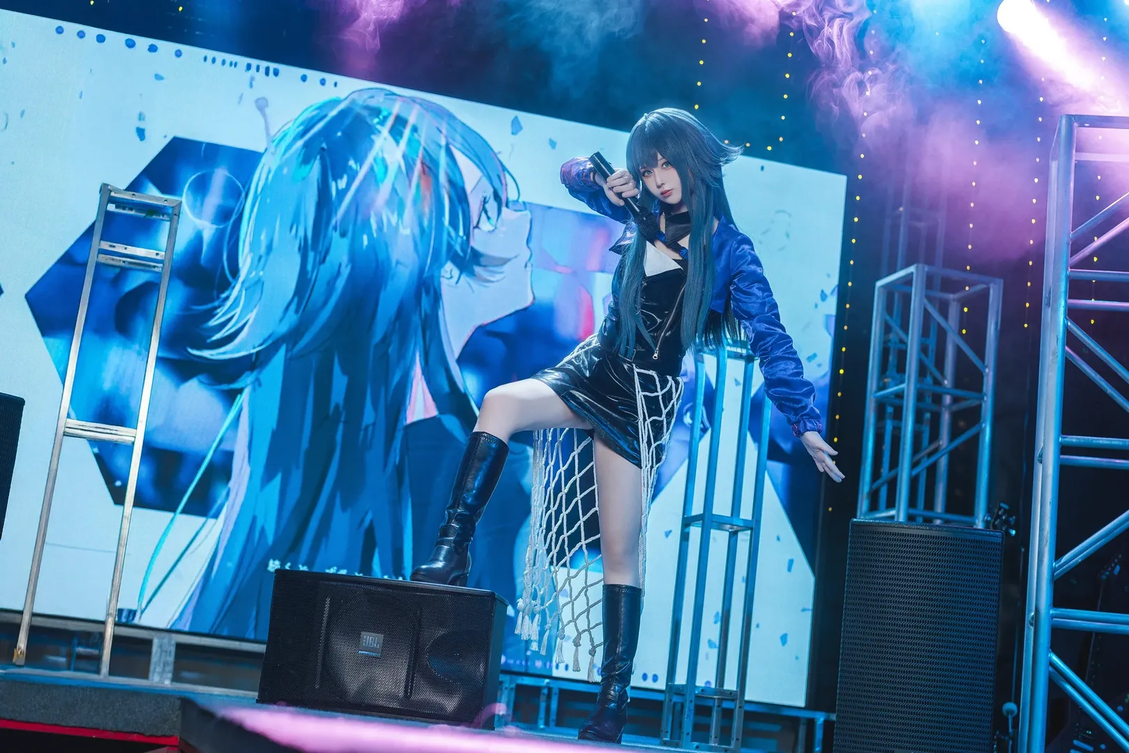 角色扮演, 舞台摄影, 学园偶像大师, 蓝色系cosplay, 月村手逑cos - 第3张