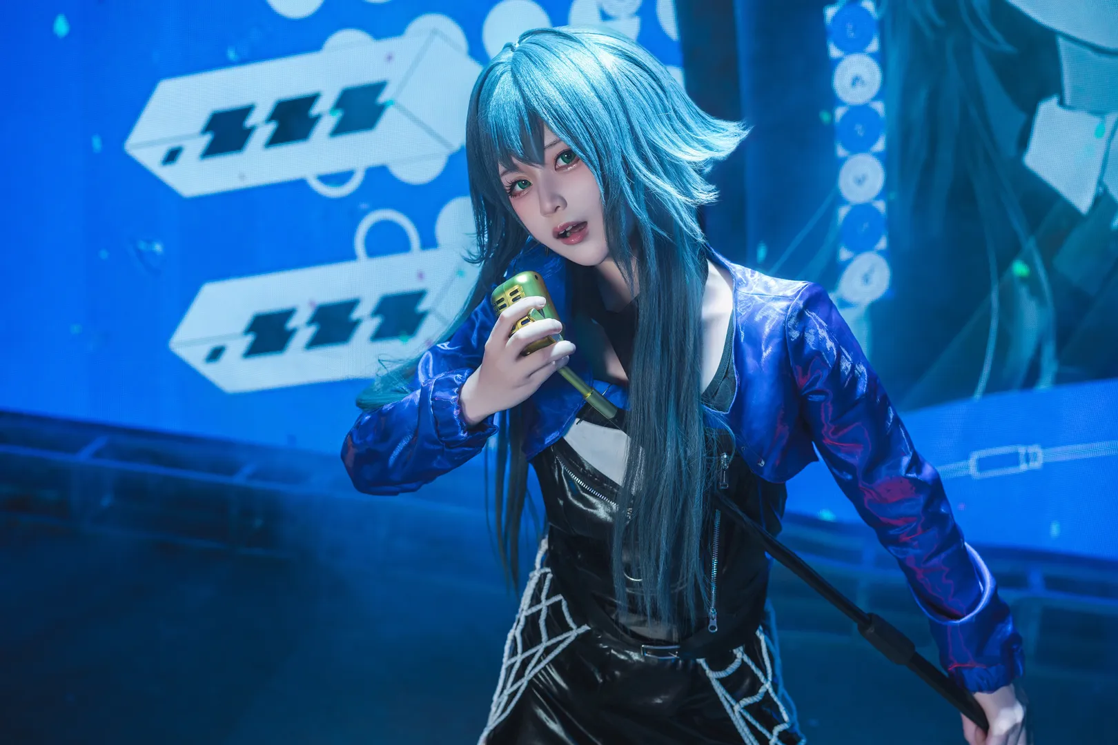 角色扮演, 舞台摄影, 学园偶像大师, 蓝色系cosplay, 月村手逑cos - 第6张