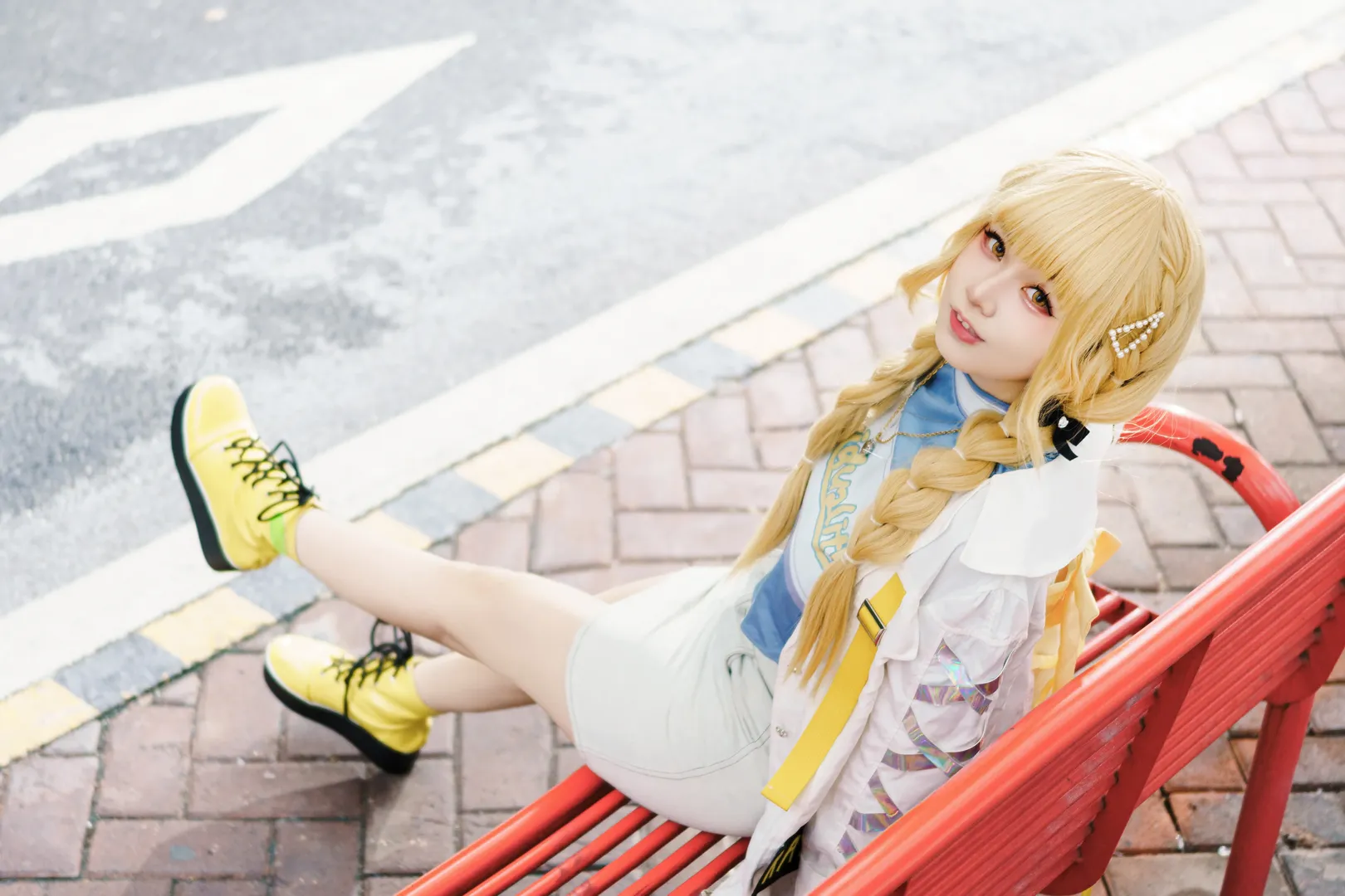 二次元少女, 学园偶像大师, 藤田琴音cos, 街头外景, cosplay日常穿搭 - 第5张