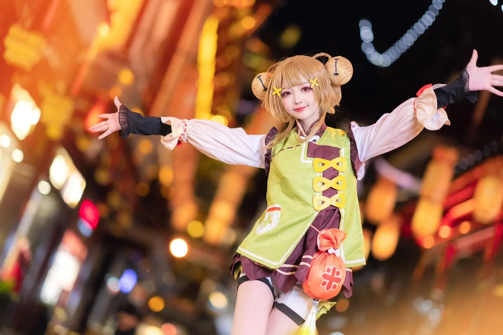 原神, コスプレ, ヨォーヨ コスプレ, 夜景ポートレート, 甘めコーデ - 3枚目