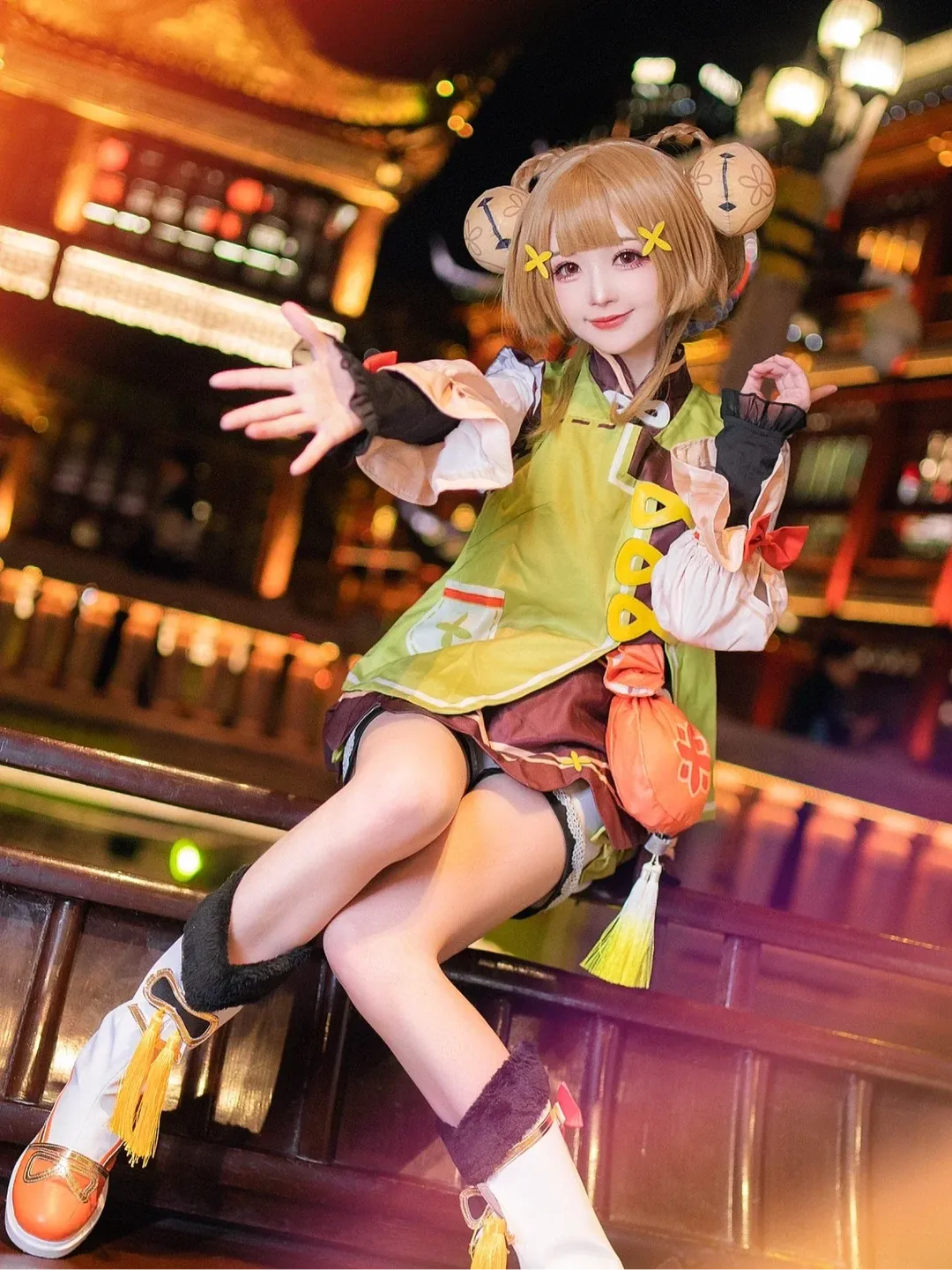 原神, コスプレ, ヨォーヨ コスプレ, 夜景ポートレート, 甘めコーデ - 8枚目