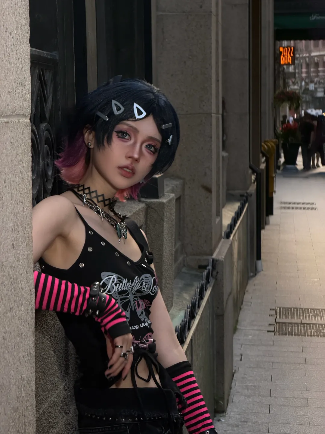 暮蝶cos, 无畏契约, 亚文化穿搭, 私设cosplay, 夜景街拍 - 第3张