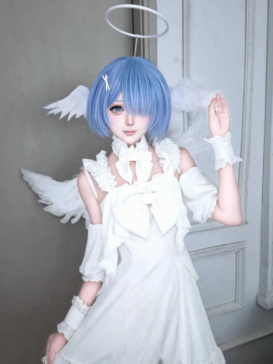 二次元少女, 蕾姆cos, 从零开始的异世界, cosplay摄影, 天使造型