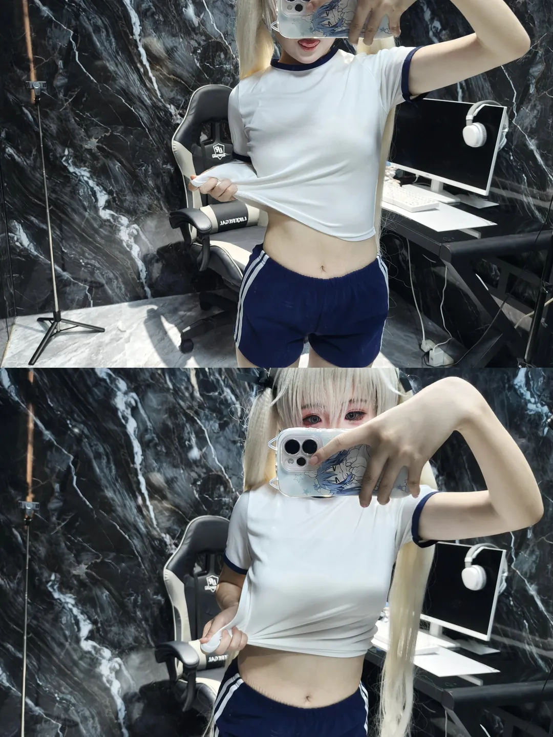 穹妹cos, 缘之空, cosplay日常, 居家服穿搭, 白丝过膝袜