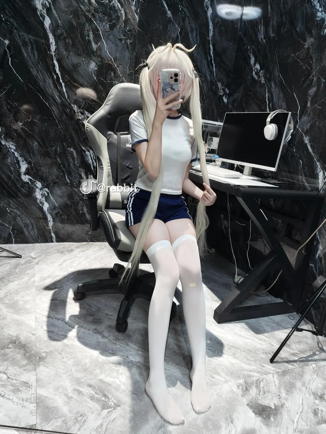 穹妹cos, 缘之空, cosplay日常, 居家服穿搭, 白丝过膝袜 - 第2张