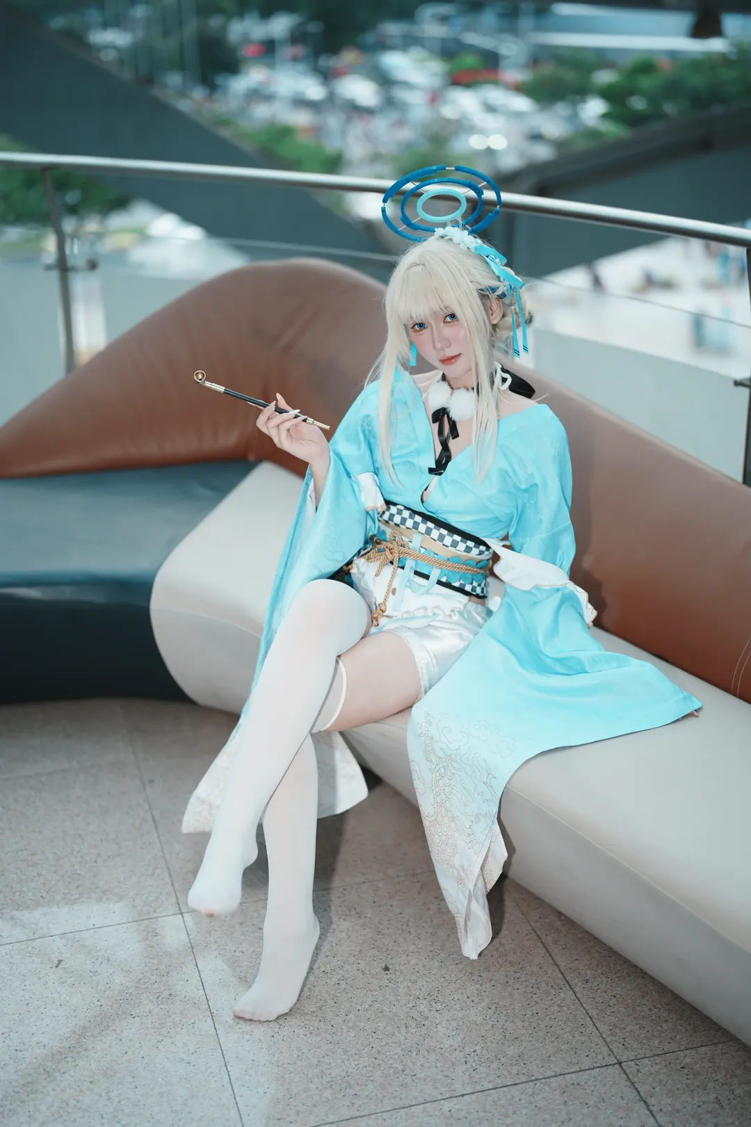 ブルーアーカイブ, ホタルACGエキスポ, 飛鳥馬トキ コスプレ, 浴衣コーデ, 白タイツコスプレ